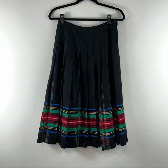 Pendleton Vintage 100% Wool Midi Pleated Skirt Size 10 Petite - Picture 1 of 6